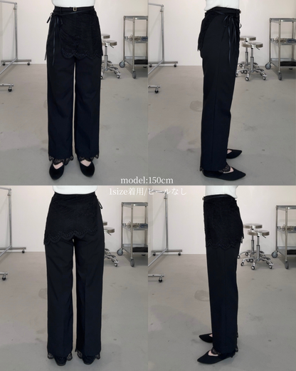 【広告掲載商品】3点SET（パンツ1点＋ラップスカート1点＋裾レース1点）