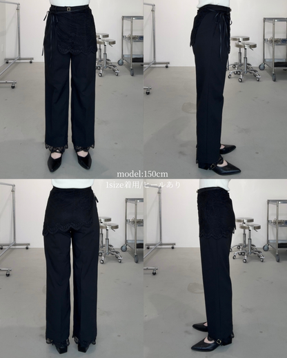 【広告掲載商品】3点SET（パンツ1点＋ラップスカート1点＋裾レース1点）